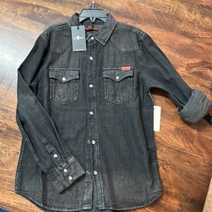 7 For All Mankind Long Sleeve Denim Shirt